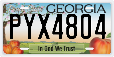 GA license plate PYX4804
