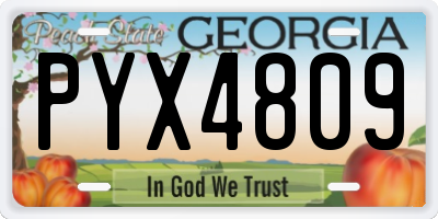 GA license plate PYX4809