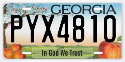 GA license plate PYX4810