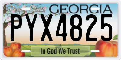 GA license plate PYX4825