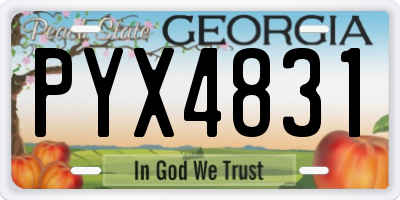 GA license plate PYX4831