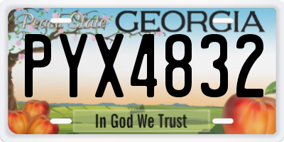 GA license plate PYX4832