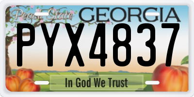 GA license plate PYX4837
