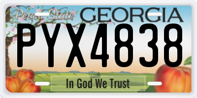 GA license plate PYX4838