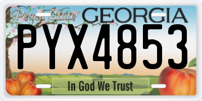 GA license plate PYX4853