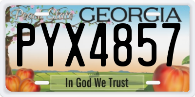 GA license plate PYX4857