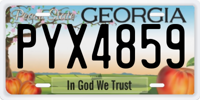 GA license plate PYX4859
