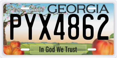 GA license plate PYX4862