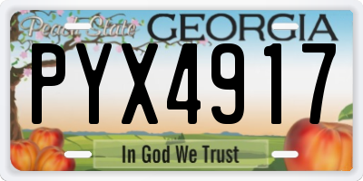 GA license plate PYX4917