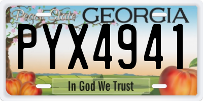 GA license plate PYX4941