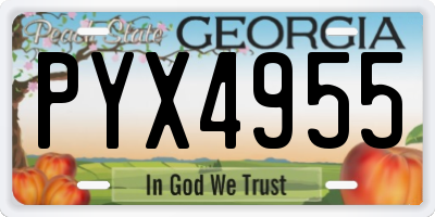 GA license plate PYX4955