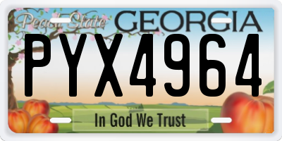 GA license plate PYX4964