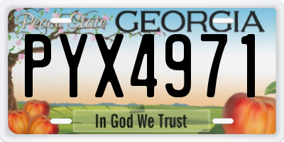 GA license plate PYX4971