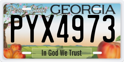 GA license plate PYX4973