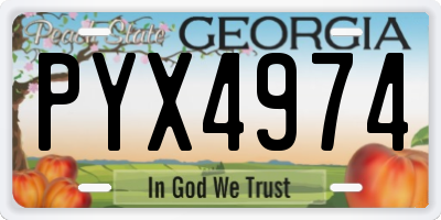 GA license plate PYX4974