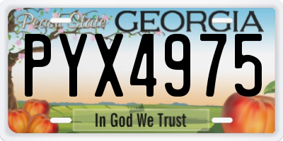 GA license plate PYX4975