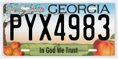 GA license plate PYX4983