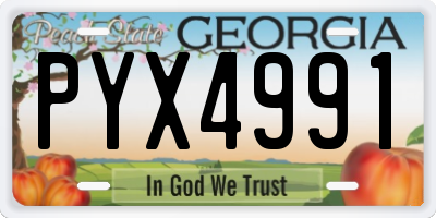 GA license plate PYX4991