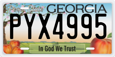 GA license plate PYX4995