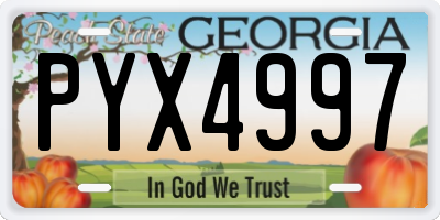 GA license plate PYX4997