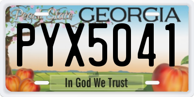 GA license plate PYX5041