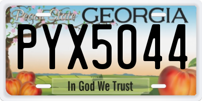 GA license plate PYX5044