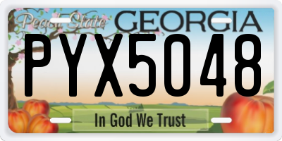 GA license plate PYX5048
