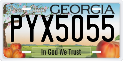 GA license plate PYX5055