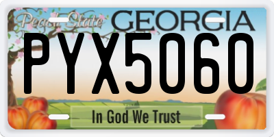 GA license plate PYX5060