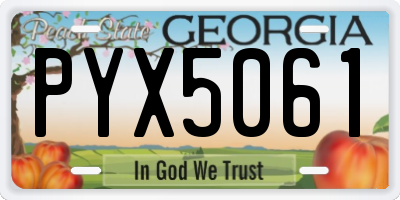 GA license plate PYX5061