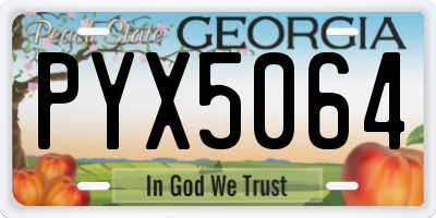 GA license plate PYX5064
