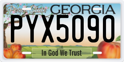 GA license plate PYX5090