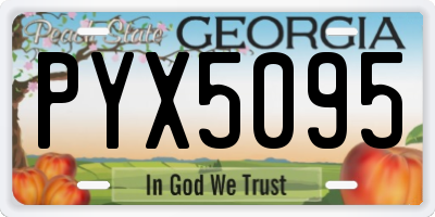 GA license plate PYX5095