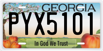 GA license plate PYX5101