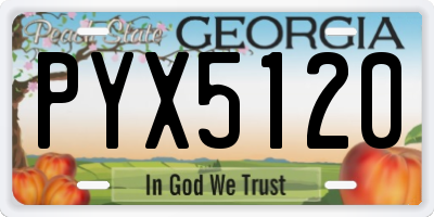 GA license plate PYX5120