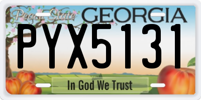 GA license plate PYX5131