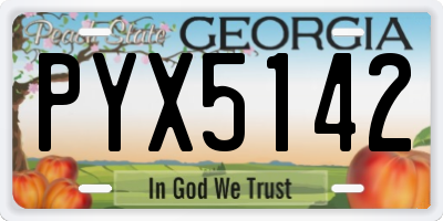 GA license plate PYX5142