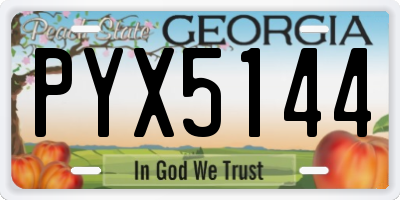 GA license plate PYX5144