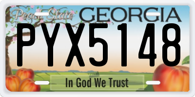 GA license plate PYX5148