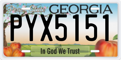 GA license plate PYX5151