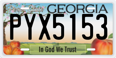 GA license plate PYX5153