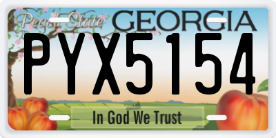 GA license plate PYX5154