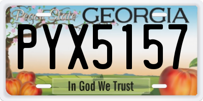 GA license plate PYX5157