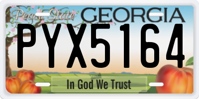 GA license plate PYX5164