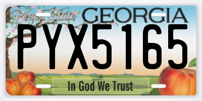 GA license plate PYX5165