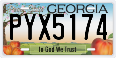 GA license plate PYX5174