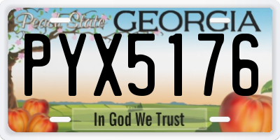 GA license plate PYX5176