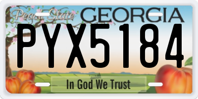 GA license plate PYX5184