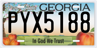 GA license plate PYX5188