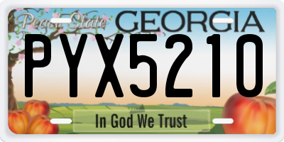GA license plate PYX5210